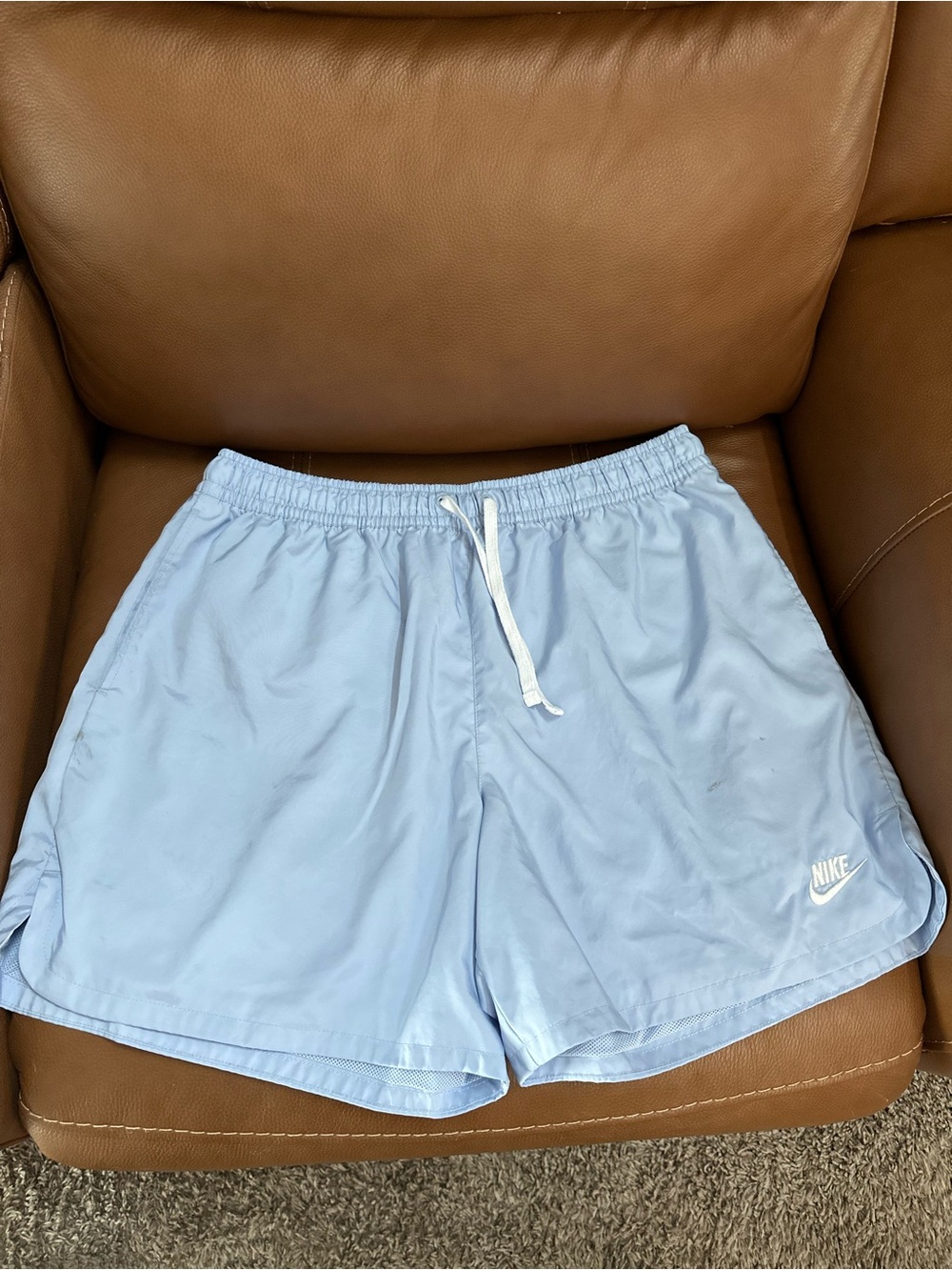 Nike Light Blue Men's Athletic Shorts with Drawstring